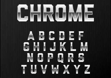 Chrome Alphabet Font 120001 Vector Art at Vecteezy