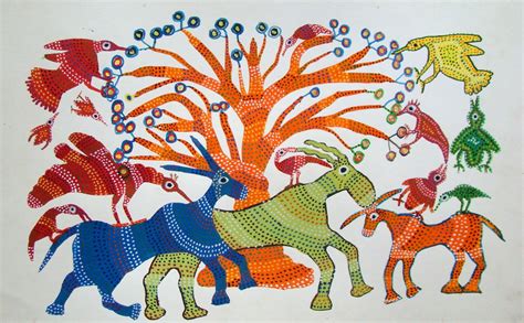 Exploring India Folk and Tribal Art: Gond Painting step by step - Artsy ...