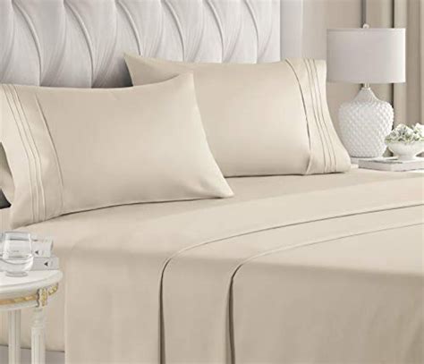 CGK Unlimited Queen Size Sheet Set - 4 Piece Set - Hotel Luxury Bed Sheets, Cream — Deals from ...