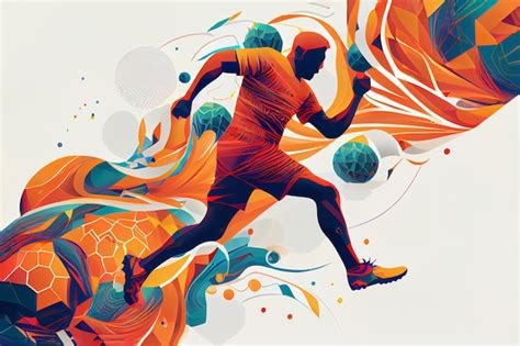 Premium Photo | Generative ai illustration of football player kicking ball