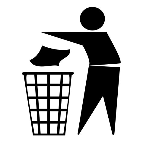 Do not litter icon, Tidy man symbol, Keep clean, Dispose of carefully ...