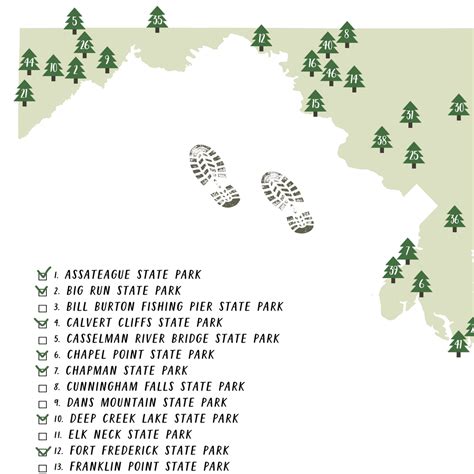 Maryland State Parks Map | Maryland Map | Gift For Traveler – Nomadic Spices