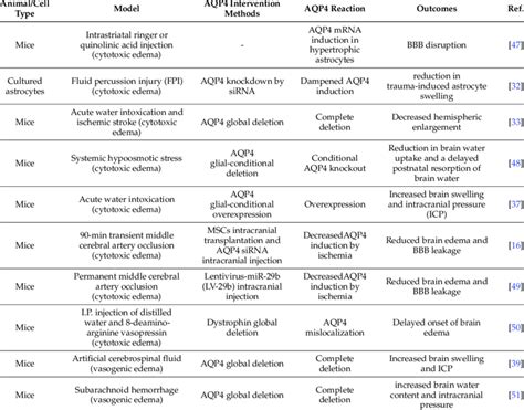 Biphasic function of AQP4 in cytotoxic and vasogenic edema. | Download Table