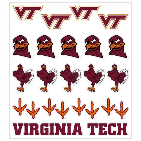 Virginia Tech Hokies Multi-Purpose Vinyl Sticker Sheet