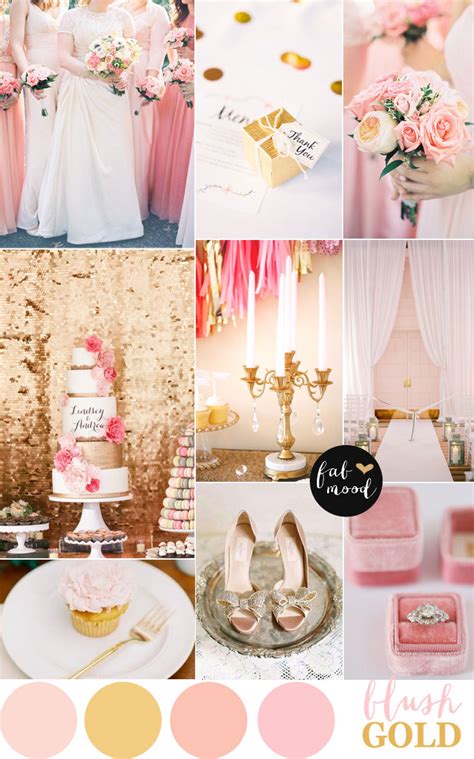 blush and gold elegant wedding palette