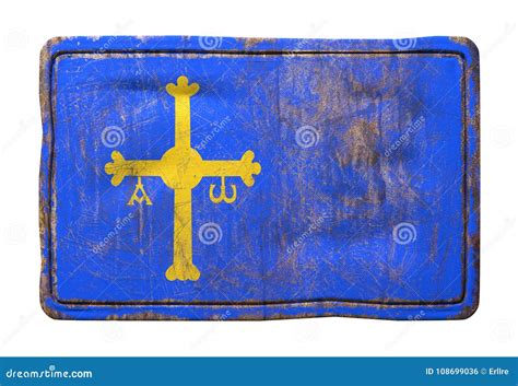 Old Asturias flag stock illustration. Illustration of brass - 108699036