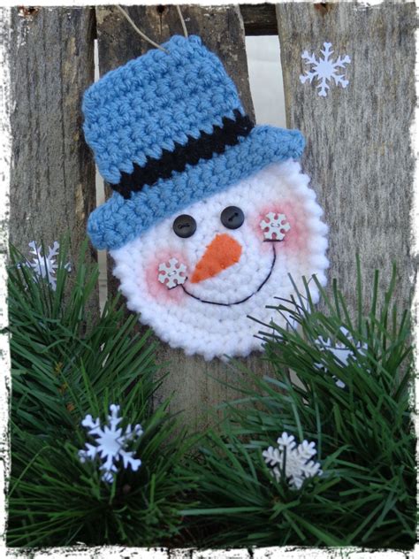 Snowman Christmas Ornament, Crochet Snowman, Snowmen, Christmas Tree ...