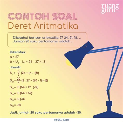 Bedanya Rumus Barisan & Deret Aritmatika disertai Contoh Soal ...