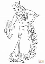 Spanish Flamenco Dancer coloring Page  Free Printable Coloring Pages sketch template
