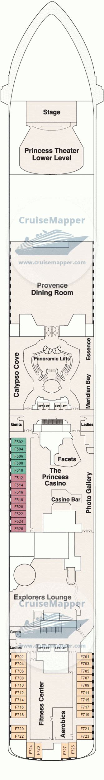 Island Princess deck 6 plan | CruiseMapper