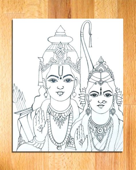 How to Draw Lord Shree Ram with Mata Sita | Easy Ram Sita Drawing for Beginners | Easy drawings ...