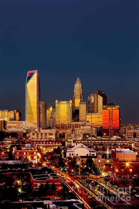 Charlotte Nc Skyline Photo With Downtown Charlotte Photograph by ...