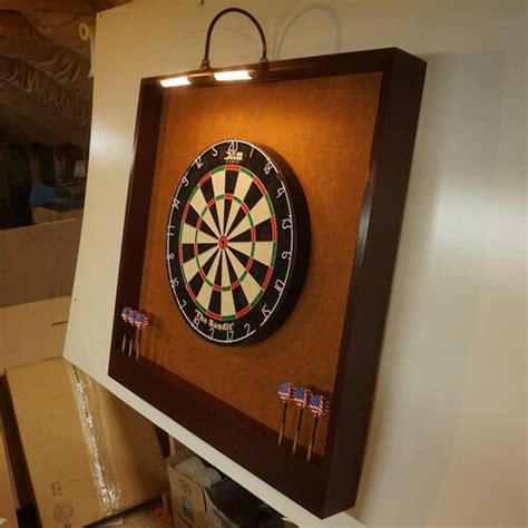 LED Lighted Dart Board Backboard Kelly Green W/mahogany - Etsy