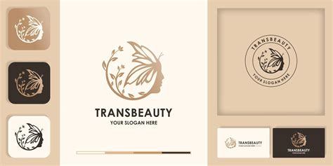 Beauty women face combine butterfly logo design, transformation logo 4405594 Vector Art at Vecteezy