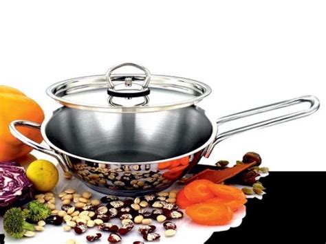 304 Grade Stainless Steel Lid Wok, for Hotel and Restaurant at Rs 1119 ...