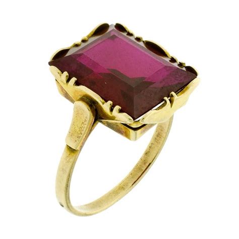 8ct Synthetic Ruby Ring in 9ct Yellow Gold - Rings - Jewellery