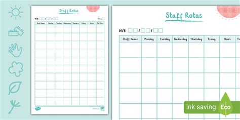 Weekly Staff Rota Template | Twinkl Resources (teacher made)