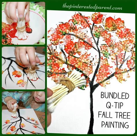 Bundled Q-Tip Autumn Tree – The Pinterested Parent | Alberi di autunno, Progetti di lavoretti ...