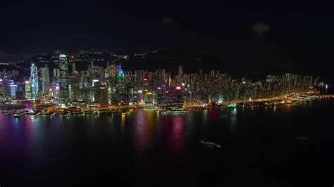 Stock Video Hong Kong Skyline At Night Animated Wallpaper - DesktopHut