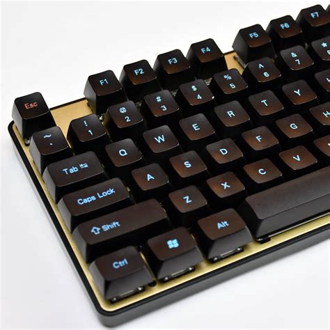 Mix Profile Keycaps – PBT Black Keys with Blue Legends 110 Keys | Flashquark