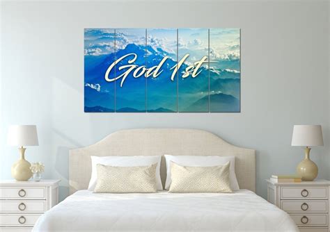 God 1st Christian Quotes Wall Art Canvas