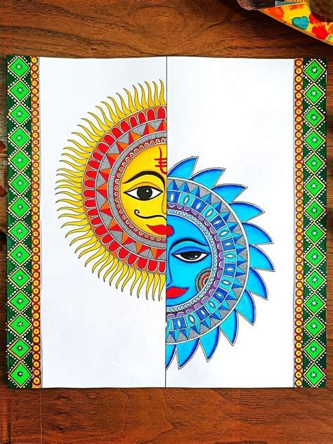 The Bond of Sun and Moon | Painting on Paper | By Anshu Tripathi ...