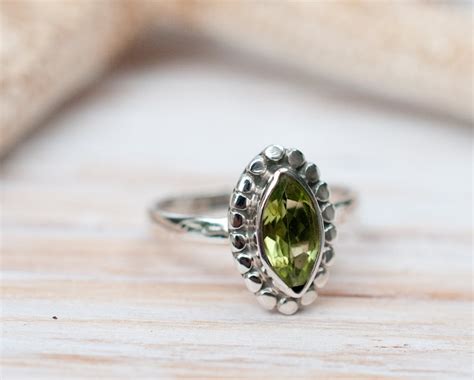 Peridot Ring Sterling Silver 925 Jewelry Handmade - Etsy