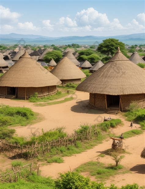 A Traditional African Village With Thatched Huts Photo | JPG Free Download - Pikbest