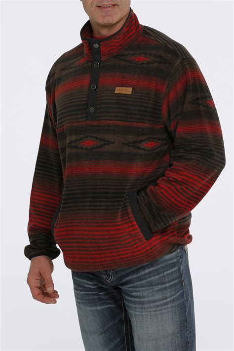 Cinch | Men's 3XL Aztec Printed Polar Fleece Pullover - Brown