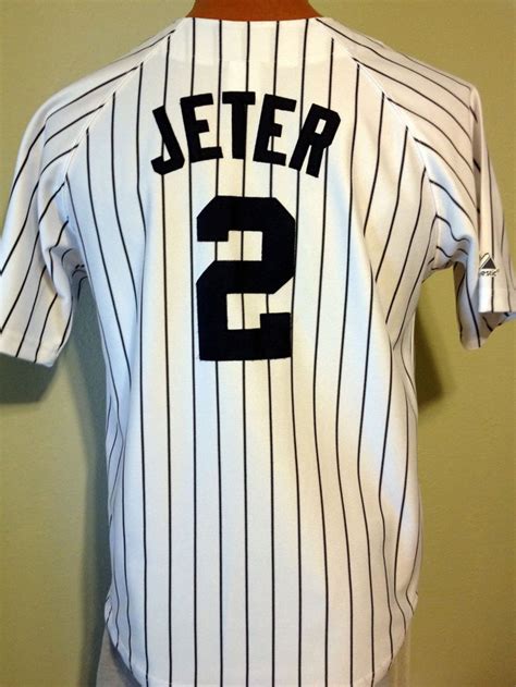 NEW YORK YANKEES DEREK JETER MAJESTIC STITCHED PINSTRIPE JERSEY YOUTH ...