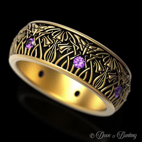 Gold Butterfly Ring, White Gold Butterfly Ring, Amethyst Butterfly Ring ...