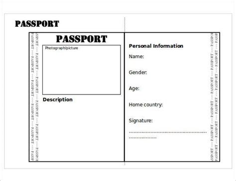 Editable Passport Printable Templates