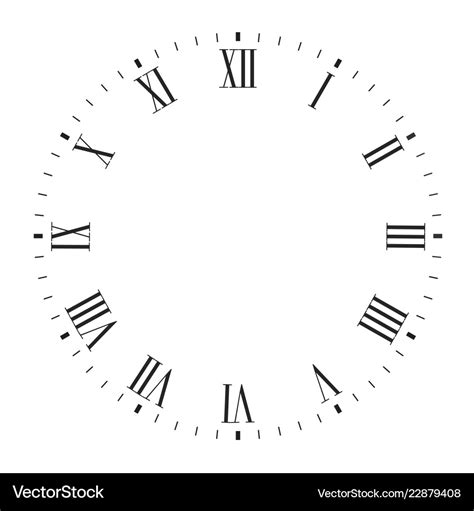 Clock face blank with roman numerals Royalty Free Vector