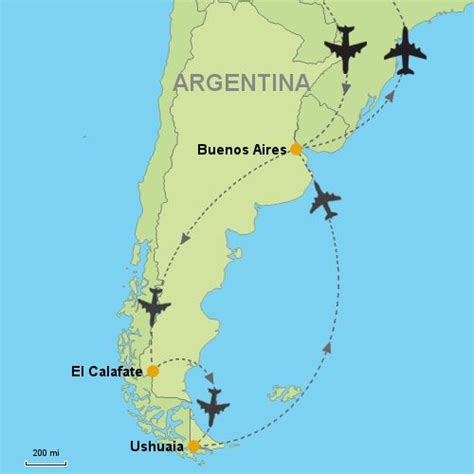 Buenos Aires El Calafate Ushuaia Map | El calafate, Ushuaia, Buenos aires