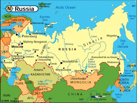 Map of the Russian Federation