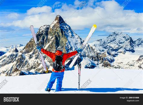 Man Skiing On Fresh Image & Photo (Free Trial) | Bigstock