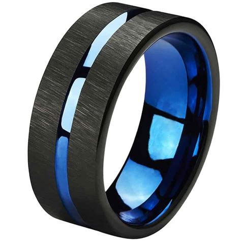 Rare & Stylish Blue Tungsten Bands