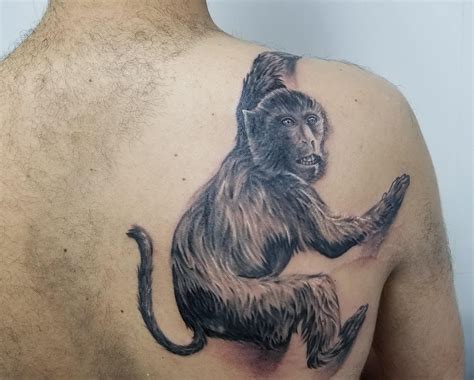 My first tattoo! "Monkey on my back" by Aon Ak at Celebrity Ink, Chiang Mai, Thailand : tattoos