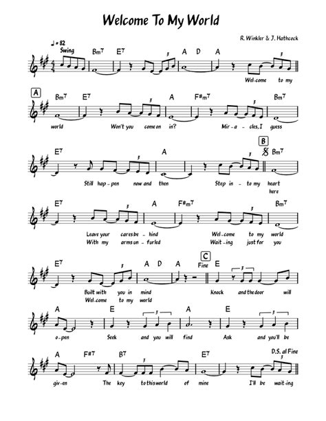 Welcome To My World Sheet music for Piano (Solo) | Musescore.com