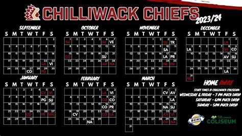 BCHL/Chiefs Release 2023-2024 Schedule – FVN