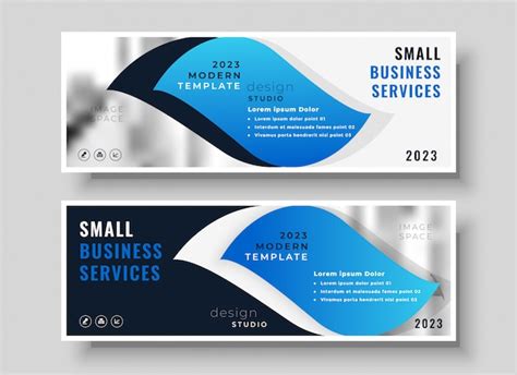 Stylish blue business banner design template Vector | Free Download