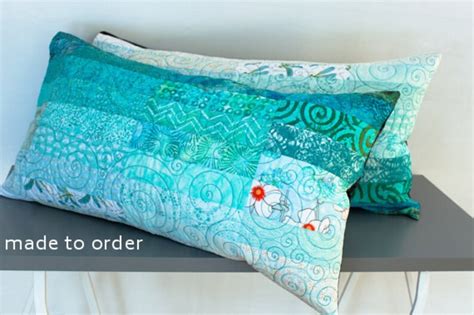 Quilted Pillow Shams King Size Pillow Shams Turquoise Pillows | Etsy