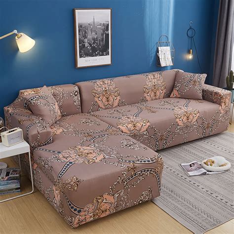 Sofa Slipcover Elastic Sofa Cover L Shape Stretch Furniture Cover Full Coverage Corner Couch ...