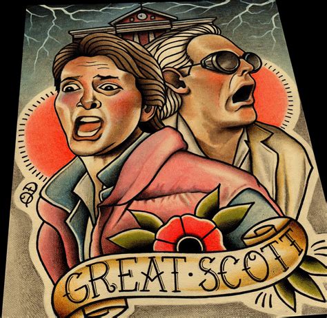 Great Scott (Back to the Future) Art Print | Tattoo flash art, Art prints, Marquesan tattoos