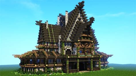 Minecraft Viking House Tutorial - Nordic and Rustic Mansion! Casa Medieval Minecraft, Minecraft ...