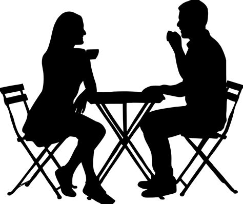 Download free photo of Silhouette, couple, coffee, sitting, table - from needpix.com