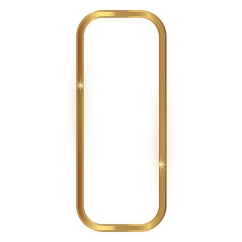 Rounded rectangle golden frame - Transparent PNG & SVG vector file