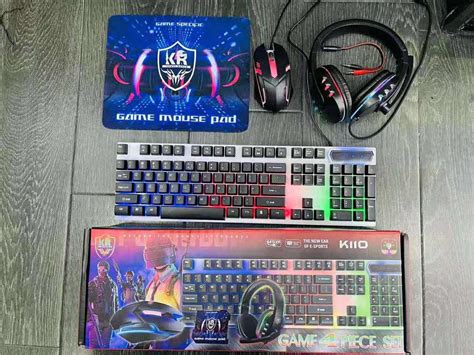 Set papan kekunci permainan K110 4 dalam 1 dengan cahaya RGB, Computers & Tech, Parts ...