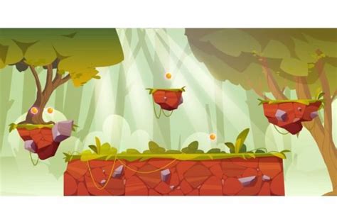 Game Platform Cartoon Forest Landscape Graphic by myteamart · Creative Fabrica