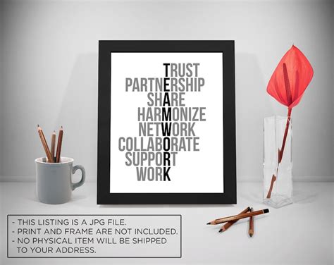 Team Work Motivational Quotes, Teamwork Print, Trust Inspirational ...